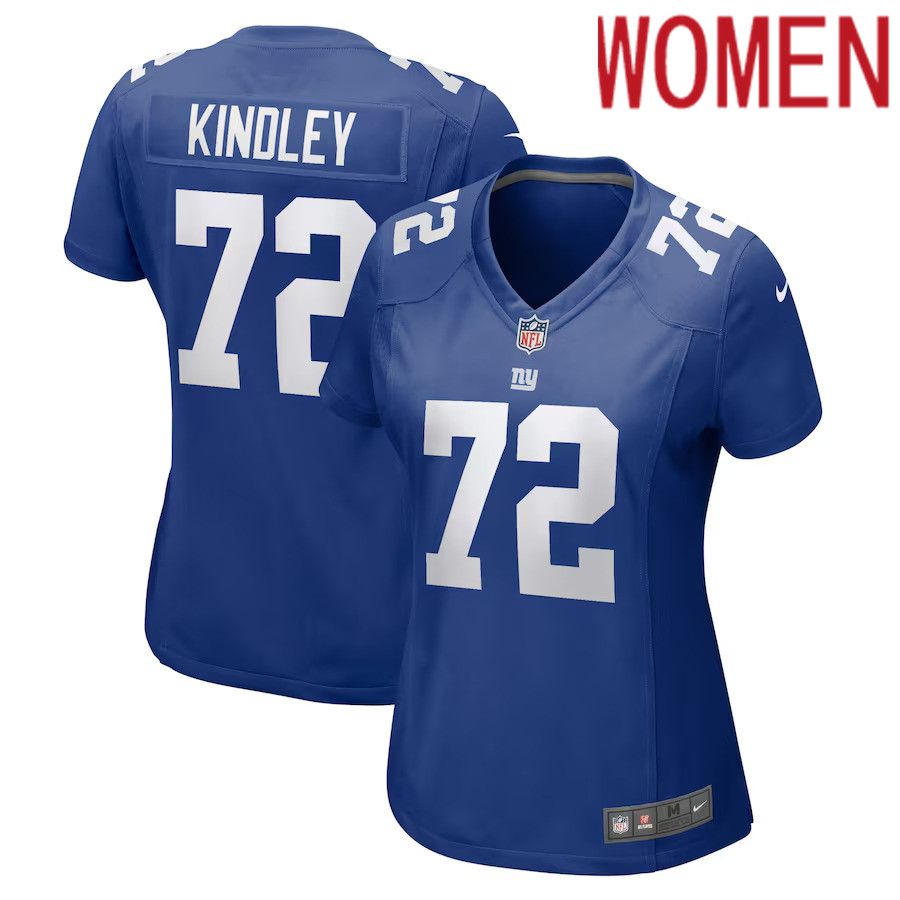 Women New York Giants #72 Solomon Kindley Nike Royal Home Game Player NFL Jersey